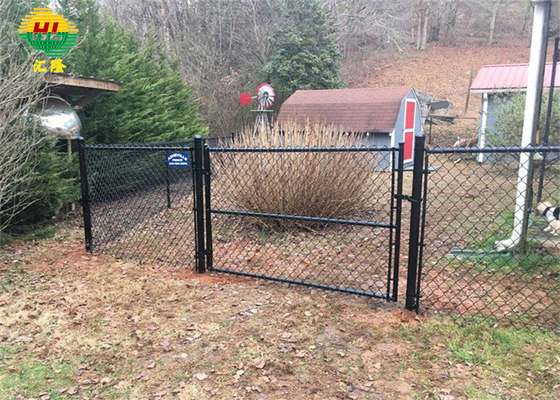 Black Pvc Coated Chain Link Fence Roll 6 Foot H 50ft L
