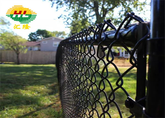 Black Pvc Coated Chain Link Fence Roll 6 Foot H 50ft L