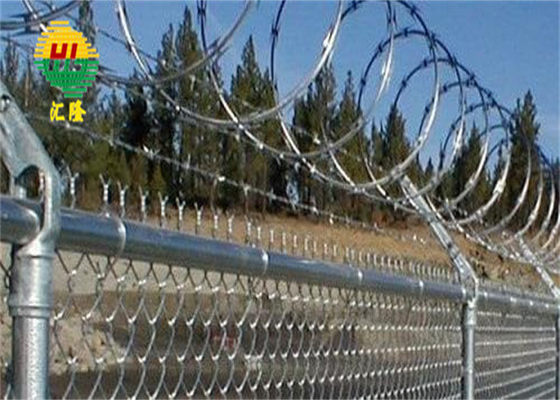 Outdoor Clipped 2.5mm Razor Concertina Barbed Wire Galvanized Steel Antiwear