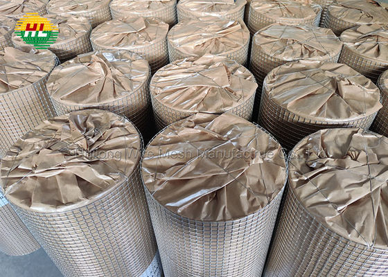 Hot Dipped Galvanized 1/2inch Square Mesh BWG22 Wire 36in X 50ft Welded Mesh Rolls For Animals Breeding