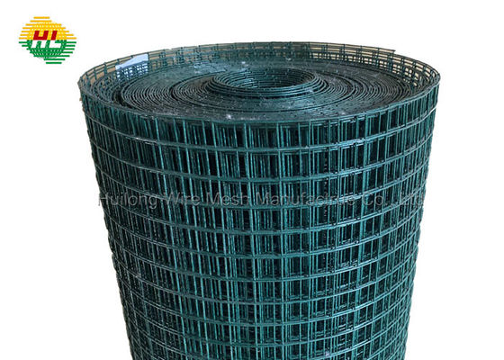 Green PVC Coated Wire Mesh Fencing Rolls 1x1 inch weather resistance