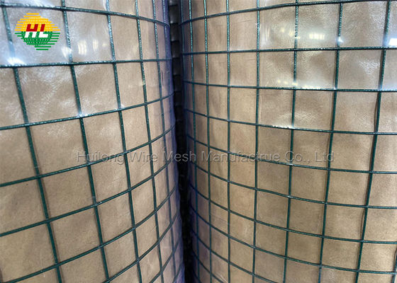 Green PVC Coated Wire Mesh Fencing Rolls 1x1 inch weather resistance