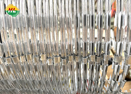 PVC Galvanized Concertina Barbed Wire 450mm Diameter High Security