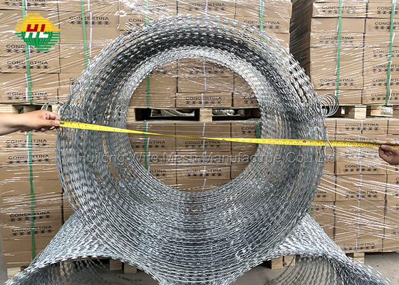 Heavy Zinc Coating Concertina Barbed Wire 73cm for Security fencing
