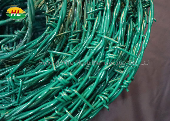 HUILONG Galvanized Barbed Wire , 12 BWG PVC Coated Barbed Wire For Protection