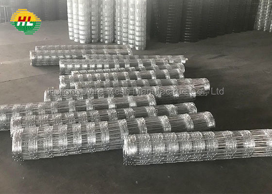 Woven Hinge Joint Wire Mesh , 100m Dingo Horse Fence Roll long service time