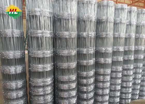 Woven Hinge Joint Wire Mesh , 100m Dingo Horse Fence Roll long service time