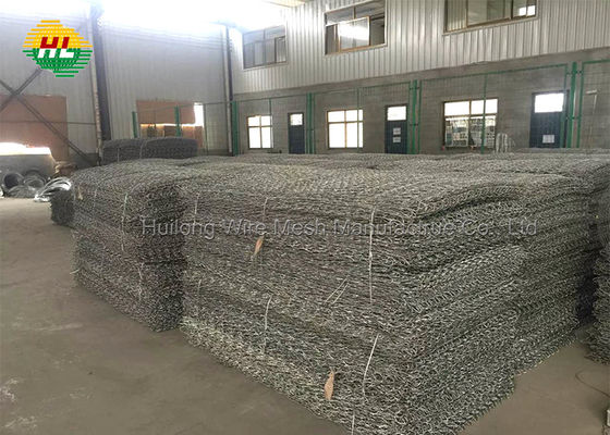 1m Gabion Box Wire Mesh , Galvanized Hexagonal Retaining Wall Cages