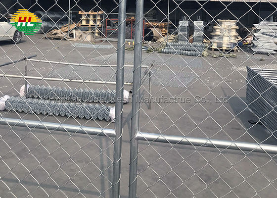 9 Gauge Chain Link Wire Fence , Galvanized 3.15mm Construction Temporary Fence