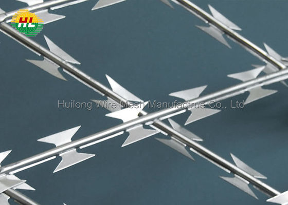 Diamond Openings Welded Razor Blade Fence PVC coated Ce Certificate
