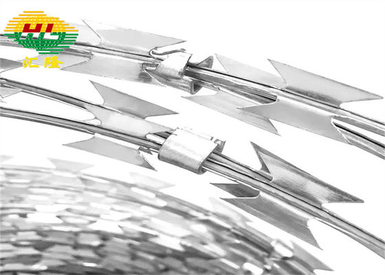 Gekruiste 500mm het Concertinadraad van het Rolroestvrije staal voor Privé Land